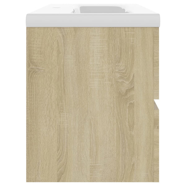 Waschbeckenunterschrank Sonoma mit integriertem Waschbecken Gavin (Holz)