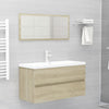 Waschbeckenunterschrank Sonoma mit integriertem Waschbecken Gavin (Holz)