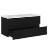 Schwarzer Waschbeckenunterschrank Gavin mit integriertem Waschbecken (Spanplatte)