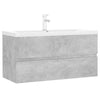 Waschbeckenunterschrank Gavin betongrau mit integriertem Waschbecken (Spanplatte)