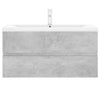 Waschbeckenunterschrank Gavin betongrau mit integriertem Waschbecken (Spanplatte)