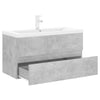 Waschbeckenunterschrank Gavin betongrau mit integriertem Waschbecken (Spanplatte)