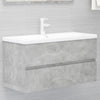Waschbeckenunterschrank Gavin betongrau mit integriertem Waschbecken (Spanplatte)