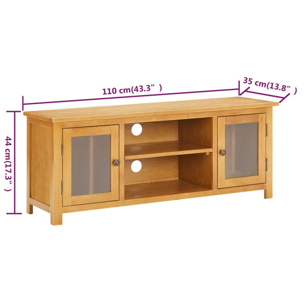 TV-Lowboard Octaviu 110x35x44cm (Massivholz Eiche)