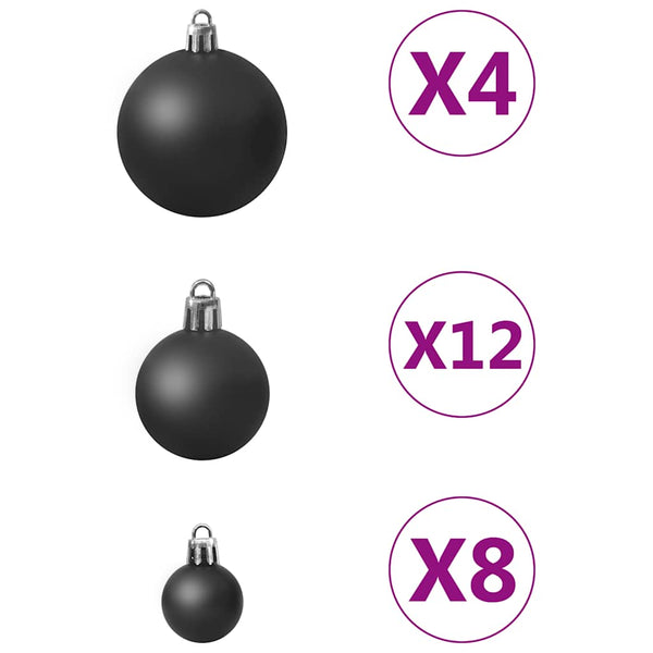 Schwarzes Christbaumkugel-Set Ciforac 100 Stück