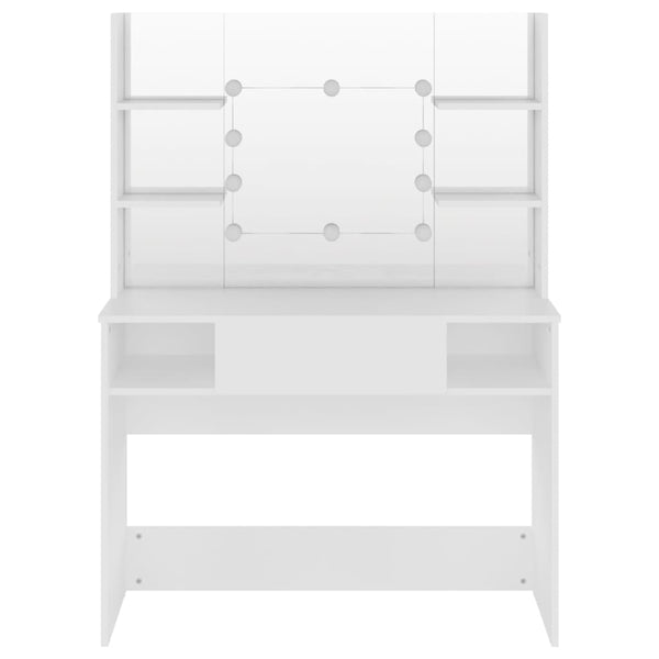 Weißer Schminktisch mit LED-Beleuchtung Steve 100x40x135cm (MDF)