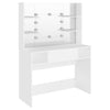 Weißer Schminktisch mit LED-Beleuchtung Steve 100x40x135cm (MDF)