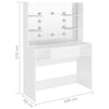 Weißer Schminktisch mit LED-Beleuchtung Steve 100x40x135cm (MDF)