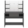 Grauer Schminktisch mit LED-Beleuchtung Steve 100x40x135cm (MDF)