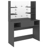 Grauer Schminktisch mit LED-Beleuchtung Steve 100x40x135cm (MDF)