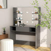 Grauer Schminktisch mit LED-Beleuchtung Steve 100x40x135cm (MDF)
