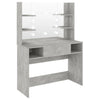 Betongrauer Schminktisch mit LED-Beleuchtung Steve 100x40x135cm (MDF)