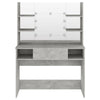 Betongrauer Schminktisch mit LED-Beleuchtung Steve 100x40x135cm (MDF)