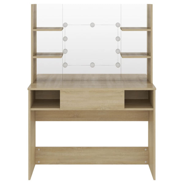 Tamm Schminktisch mit LED-Beleuchtung Steve 100x40x135cm (MDF)