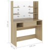Tamm Schminktisch mit LED-Beleuchtung Steve 100x40x135cm (MDF)