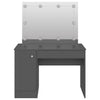 Grauer Schminktisch mit LED-Beleuchtung Simek 110x55x145cm (MDF)