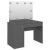 Grauer Schminktisch mit LED-Beleuchtung Simek 110x55x145cm (MDF)