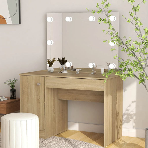 Schminktisch Eiche mit LED-Beleuchtung Simek 110x55x145cm (MDF)