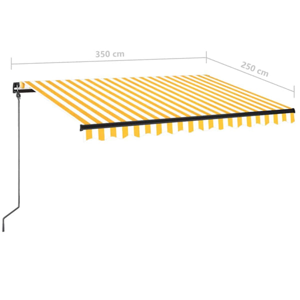 Gelb-weißes Gelenkarmmarkise mit LED Gutiu 350x250cm