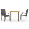 Braune Garten-Essgruppe Ribiana (3-teilig, Polyrattan)