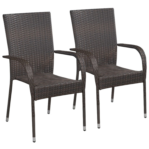 Braune Garten-Essgruppe Ribiana (3-teilig, Polyrattan)