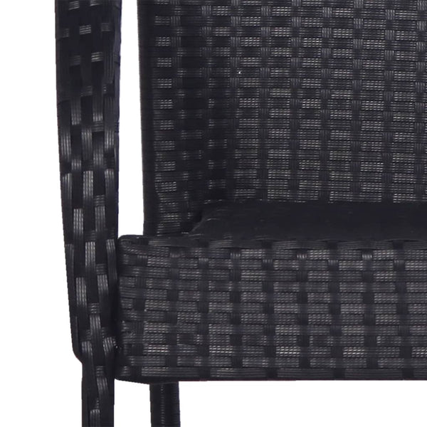 Schwarze Garten-Essgruppe Ribiana (3-teilig, Polyrattan)