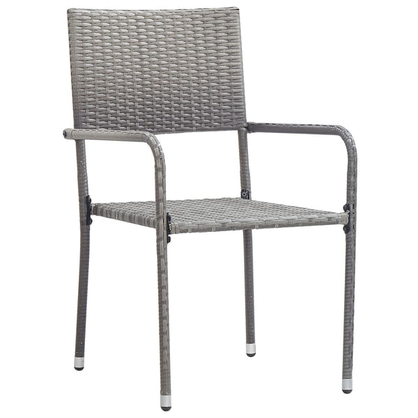 Graue Gartensitzgruppe Ascaniu 3-teilig (Polyrattan)