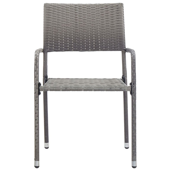 Graue Gartensitzgruppe Ascaniu 3-teilig (Polyrattan)