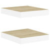 Eiche und weiße schwebende Wandregale Chan 23x23,5x3,8cm (2er-Set MDF)
