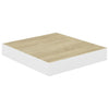 Eiche und weiße schwebende Wandregale Chan 23x23,5x3,8cm (2er-Set MDF)