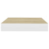 Eiche und weiße schwebende Wandregale Chan 23x23,5x3,8cm (2er-Set MDF)