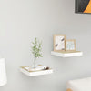 Eiche und weiße schwebende Wandregale Chan 23x23,5x3,8cm (2er-Set MDF)