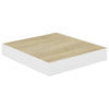 Eiche und weiße schwebende Wandregale Chan 23x23,5x3,8cm (4 Stück MDF)