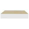 Eiche und weiße schwebende Wandregale Chan 23x23,5x3,8cm (4 Stück MDF)