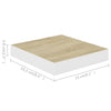 Eiche und weiße schwebende Wandregale Chan 23x23,5x3,8cm (4 Stück MDF)