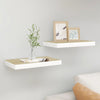 Wandregale Eiche und Weiß, schwebend Chan 40x23x3,8cm (2 Stück MDF)