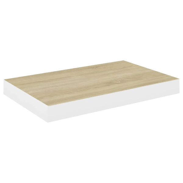 Eiche und weiße schwebende Wandregale Chan 40x23x3,8cm (4 Stück MDF)