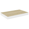 Eiche und weiße schwebende Wandregale Chan 50x23x3,8cm (2 Stk. MDF)