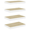 Eiche und weiße schwebende Wandregale Chan 50x23x3,8cm (4 Stück MDF)