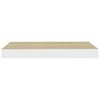 Eiche und weiße schwebende Wandregale Chan 50x23x3,8cm (4 Stück MDF)