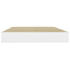 Eiche und weiße schwebende Wandregale Chan 50x23x3,8cm (4 Stück MDF)