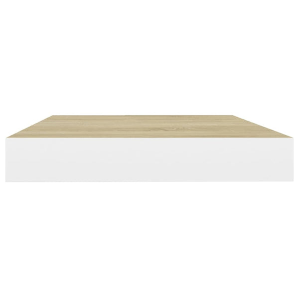 Eiche und weiße schwebende Wandregale Chan 50x23x3,8cm (4 Stück MDF)