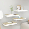 Eiche und weiße schwebende Wandregale Chan 50x23x3,8cm (4 Stück MDF)