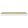 Eiche und weißes schwebendes Wandregal Chan 60x23,5x3,8cm (MDF)