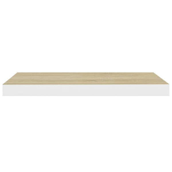 Eiche und weißes schwebendes Wandregal Chan 60x23,5x3,8cm (MDF)
