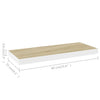 Eiche und weißes schwebendes Wandregal Chan 60x23,5x3,8cm (MDF)