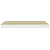 Eichenholz und weiße schwebende Wandregale Chan 60x23,5x3,8cm (2 St. MDF)
