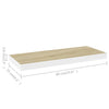 Eichenholz und weiße schwebende Wandregale Chan 60x23,5x3,8cm (2 St. MDF)