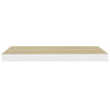 Regale Eiche und weiße schwebende Wandregale Chan 60x23,5x3,8 (4 Stück MDF)
