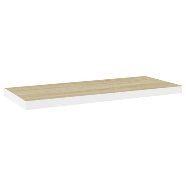Regal Chan, schwebend, Eiche, weiß, 80x23,5x3,8cm (MDF)
